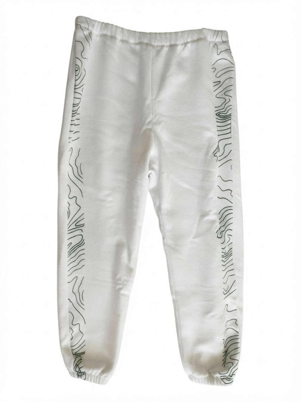 BP. Nordstrom White Green Graphic Side Stripe Sweatpants with Pockets – Size XL